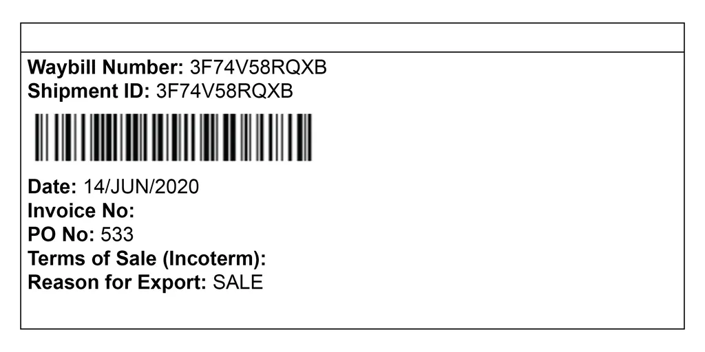 A helpful graphic on how the customers shipment details would
look.